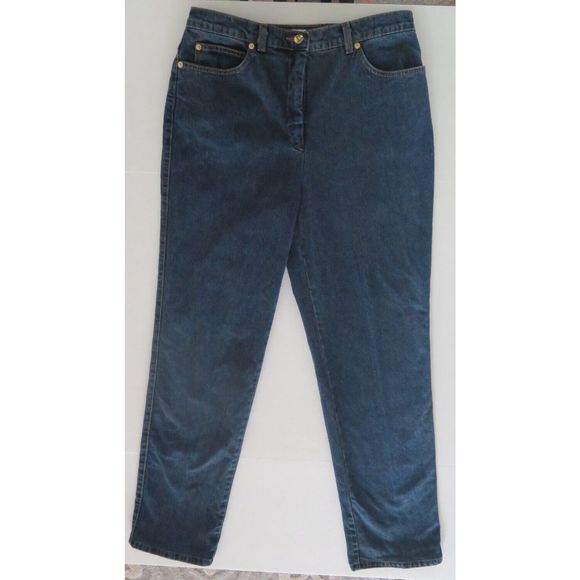 St. John Sport by Marie Gray Women's Sz 12 Dark Blue High Rise Jeans - Picture 1 of 10